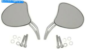 �N���[���p�[�c �X���b�g�X�e���t���̍g���̋��t���̃~���[���h���b�O Drag Specialties Tapered Mirrors with Slotted Stems 0640-1097