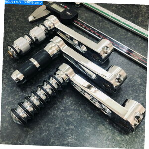 N[p[c n[[SN̂߂̃Vt^[yOtĂ镡̌q[gEVtgo[ Multiple Holes Heel Toe Shift Lever With Shifter Peg For Harley Rubber Chrome