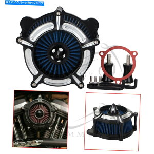 N[p[c Harley Touring Dyna Glidê߂Chrome Edge Blue TurbineێtB^[GAN[i[ Chrome Edge Blue Turbine Intake Filter Air Cleaner For Harley Touring Dyna Glide