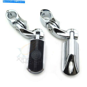 N[p[c 12.5 "Zpx̎1 1/4"XJtbgyONṽn[[\tg One Pair 2.5" Short Angled Gear 1 1/4" Skull Foot Peg Clamp For Harley Softail