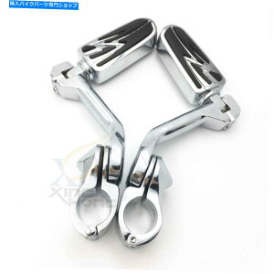 N[p[c }n̂߂1΃tbVCgjO5 "OtbgyOLbg1.25"GWK[h One Pair Flash Lightning 5" Long Foot Peg Kit 1.25" Engine Guard For Yamaha