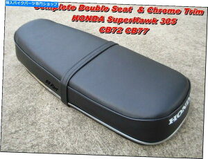 N[p[c z_X[p[z[N305 CB72 CB77Sȃ_uV[gN[gĐ HONDA SuperHawk 305 CB72 CB77 Complete Double Seat & Chrome Trim Reproduction