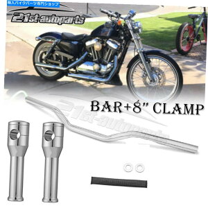 �N���[���p�[�c Chrome Dippled Indented 1 Tracker�n���h���o�[+ 8�g�b�v�N�����v���C�U�[ Chrome Dimpled Indented 1 Tracker Handlebar + 8 Top Clamp Risers For Harley�y���s�A���i�z