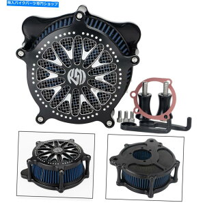 N[p[c ubNN[GAN[i[tB^[u[Zbgn[[_Ci[hOChLO93Abv Black & Chrome Air Cleaner Filter Blue Set For Harley Dyna Road Glide King 93-up