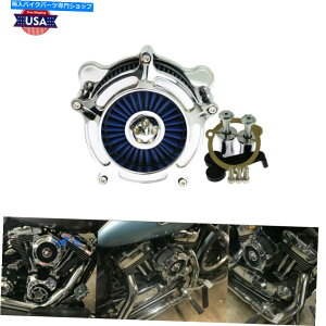 N[p[c Harley Touring 00-07 Softail 00-15̂߂̃N[GAN[i[u[Ce[NtB^[tBbg Chrome Air Cleaner Blue Intake Filter Fit For Harley Touring 00-07 Softail 00-15