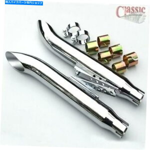 N[p[c 19 "Chrome SlashJbg}t[BSA /gJX^rhɍ 19" CHROME SLASH CUT MUFFLERS TO SUIT BSA / TRIUMPH RETRO CUSTOM BUILDS