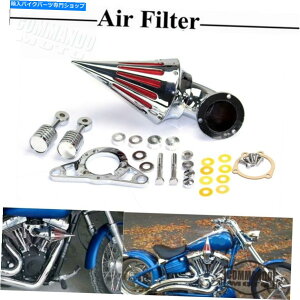 N[p[c Harley Davidson Dyna 04-07pN[rbgA~jER[XpCNGAN[iLbg Chrome Billet Aluminum Cone Spike Air Cleaner Kit For Harley Davidson Dyna 04-07
