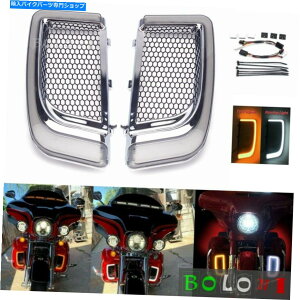 �N���[���p�[�c Harley Touring Flhtk Ultra Limited 15-20 LED�^�[���M���t�F�A�����O���[���[�O���� For Harley Touring FLHTK Ultra Limited 15-20 LED Turn Signal Fairing Lower Grill�y���s�A���i�z