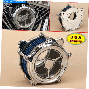 N[p[c Harley Dyna Suspail Electra Glidê߂̃NRSDGAN[i[ێVXe Chrome RSD Air Cleaner Blue Intake System For Harley Dyna Softail Electra Glide