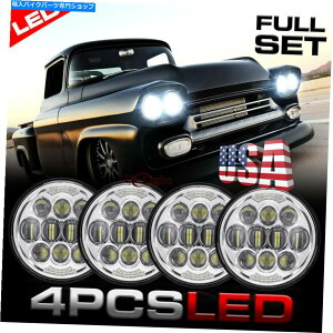 N[p[c Chrome 5.75 "5-3 / 4"EhLEDwbhCgtBbgChevy GMC Corvette C1 C2 1963-1982 Chrome 5.75" 5-3/4" Round Led Headlights fit Chevy GMC Corvette C1 C2 1963-1982