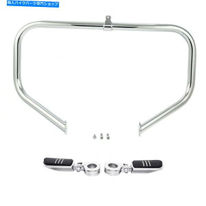 N[p[c Chrome HighwayGWK[ho[w /tbgybOPEGS Harley Road King 2009-21 Chrome Highway Engine Guard Bar w/ Footpeg Pegs Fit For Harley Road King 2009-21