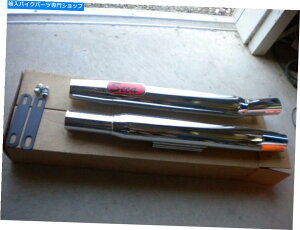 N[p[c NOS Macjo[TNXbvILbNAbve[p[`bv}t[1.75 "ID KZ400 NOS MAC Universal Chrome Slip On Kick Up Taper Tip Mufflers 1.75" ID KZ400