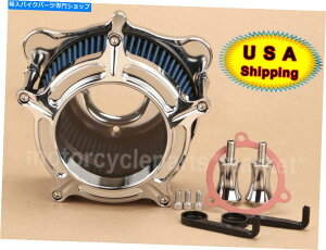 N[p[c Harley Electra Glide Softail̂߂Chrome Clacity Air CleanerێtB^[ Chrome Clarity Air Cleaner Intake Blue Filter For Harley Electra Glide Softail