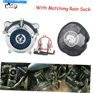 N[p[c n[[c[O08-16̂߂̃^[rN[GAN[i[ێtBXC\bNJo[ Turbine Chrome Air Cleaner Intake Filte Rain Sock Cover For Harley Touring 08-16