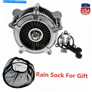 N[p[c DF̗vfN[GAN[i+C\bNXtBbg00-07c[O00-07 Gray Element Chrome Air Cleaner +Rain Sock Fit For Softail 00-15 Touring 00-07