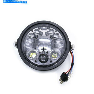 N[p[c 5.75 '' 'I[goC̃wbhCg12V LED̃gȃwbhCgtĂ 5.75'' Motorcycle Headlight 12v LED Retro Headlight with Chrome Round Headlamp