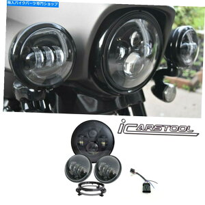 N[p[c 7 "LEDvWFN^[fC[J[wbhCg+ 4.5"n[[c[OHD 7" LED Projector Daymaker Headlight + 4.5" Passing Lights For Harley Touring HD