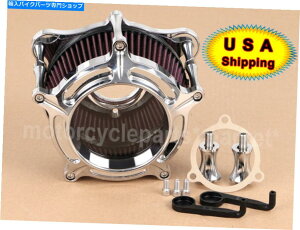 N[p[c Harley Touring Suftail Dynâ߂ChromeGAN[i[zCtB^[VXeLbg Chrome Air Cleaner Intake Filter System Kit For Harley Touring Softail Dyna US