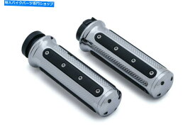 クロームパーツ クレイビンクローム重工業ハンドグリップw /ケーブルスロットル Kuryakyn Chrome Heavy Industries Hand Grips for Harley w/ Cable Throttle