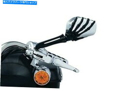 クロームパーツ クレアキン1764ブラッククローム3 "オートバイスケルトンハンドミラーハーレーダビッドソン Kuryakyn 1764 Black Chrome 3" Motorcycle Skeleton Hand Mirrors Harley Davidson
