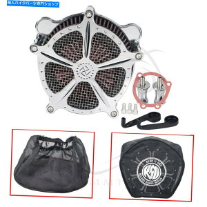 N[p[c ChromeGAN[i[zCtB^[+C\bNXpn[[Xg[g/[hOCh_Ci Chrome Air Cleaner Intake Filter + Rain Sock For Harley Street/Road Glide Dyna