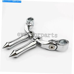 N[p[c 1-1 / 4 "1.25"I[goCnCEFCGWK[hXpCNtbgyONn[[ 1-1/4" 1.25" Motorcycle Highway Engine Guard Spike Foot Pegs Chrome For Harley