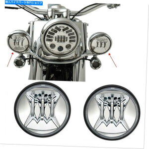 N[p[c I[goC_rbh\̂߂̃Cgvn2{4.5C`NLEDX|bg̖̃v 2x 4.5 Inch Chrome LED Spot Fog Passing Light Lamp For Motorcycle Davidson