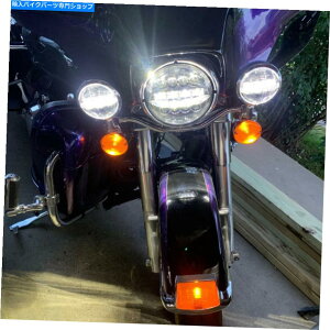 N[p[c Eh7 "LEDwbhCg+ 4.5"n[[_rbh\c[OOCĥ߂̖󂯎 Round 7" LED Headlight +4.5" Fog Passing Light For Harley Davidson Touring Glide