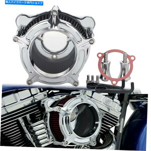 N[p[c Harley Street Electra Glide Softail̂߂̃NNA֌WGAN[i[ubNtB^[ Chrome Clarity Air Cleaner Black Filter for Harley Street Electra Glide Softail