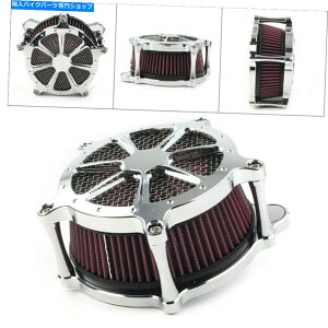 N[p[c DYNA FXDXg[g[hOChAĴ߂̃RgXgN[GAN[i[GAtB^[ێ Contrast Chrome Air Cleaner Air Filter Intake For Dyna FXD Street Road Glide USA