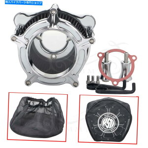 �N���[���p�[�c Chrome Clacity Air Cleaner�u���b�N�C���e�[�N�t�B���^�[+ Rain Sock Cover for Harley Dyan Chrome Clarity Air Cleaner Black Intake Filter+Rain Sock Cover For Harley Dyan�y���s�A���i�z