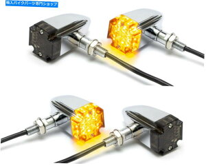 N[p[c oCNLEDCWP[^ - 2 XyA - N}^NXgJX^vWFNg Motorbike LED Indicators - 2 x PAIRS - CHROME Maltese Cross Retro Custom Project