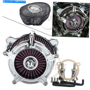 N[p[c ChromeGAN[i[bhtB^[+C\bNXpn[[[hOChLOt[XgbNXFLHPE Chrome Air Cleaner Red Filter+Rain Sock For Harley Road Glide King FLTRXS FLHPE