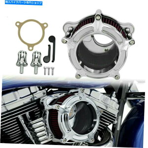 N[p[c mȖm̐ԂzCGAtB^[N[GAN[î߂M8 Softail 18-20̂߂ɃtBbg Clear Clarity Red Intake Air Filter Chrome Air Cleaner Fit For M8 Softail 18-20