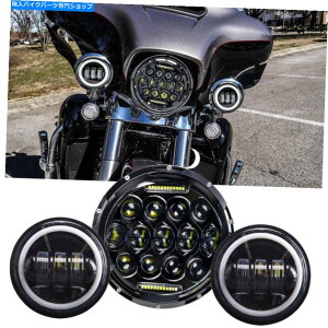 N[p[c Harley Electra Glide 7 "Inch LEDvWFN^[wbhCg+ 4.5"̒ʉ߃Cg For Harley Electra Glide 7" inch LED Projector Headlight+4.5" Fog Passing Lights