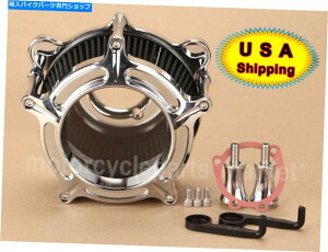 N[p[c Harley Dyna Fat Street Bob̂߂̃NNAGAN[i[ubNCe[NtB^[Zbg Chrome Clear Air Cleaner Black Intake Filter Set For Harley Dyna Fat Street Bob