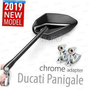 �N���[���p�[�c �t�F�A�����O�~���[�u���b�N�ŃN�����A�_�v�^��Ducati 1199 Panigale 14 '�Ɏ��܂�܂� Fairing Mirrors black Venom chrome adapter fits Ducati 1199 Panigale 14'�y���s�A���i�z