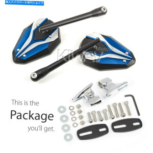 N[p[c ViperiitFAO~[Nx[XABSA~jEjo[TX|[coCN Blue ViperII fairing mirrors chrome base ABS aluminum universal sporstbike