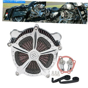 N[p[c Harley DynaX[p[OChFXD[hOChFLTR̃N[GAN[i[zCtB^[ Chrome Air Cleaner Intake Filter For Harley Dyna Super Glide FXD Road Glide FLTR