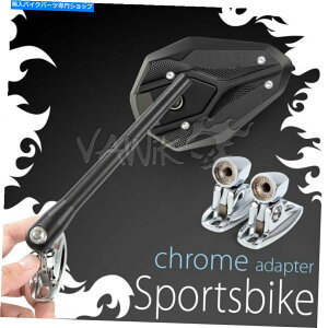 クロームパーツ VAWIK VIPERIIブラックミラー+フェアリングマウントクロームアダプタ用勝利スポーツバイク VAWiK VIPERII Black Mirror + Fairing Mount Chrome Adapter For TRIUMPH Sportsbike