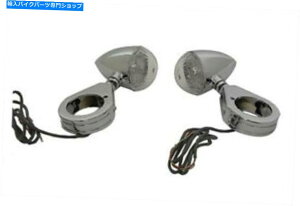 N[p[c Harley Davidson Chrome Bullet LED^[ViZbg39mmNvNAY NEW FOR HARLEY DAVIDSON CHROME BULLET LED TURN SINGAL SET 39MM CLAMP CLEAR LENS