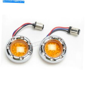 N[p[c Arlen NessfA@\N[gOW /zCgOLEDAo[Y12-757 Arlen Ness Dual Function Chrome Trim Ring w/White Ring LEDs & Amber Lens 12-757