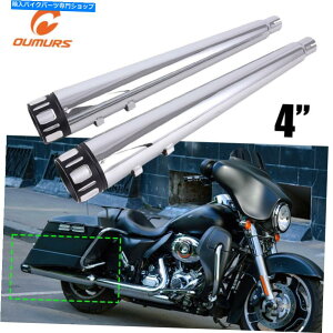 N[p[c Chrome 4 "n[[c[OFlht 1995-2016pN[4"Kze[p[XbvI}t[ Chrome 4" Megaphone Tapered Slip-On Mufflers For Harley Touring FLHT 1995-2016