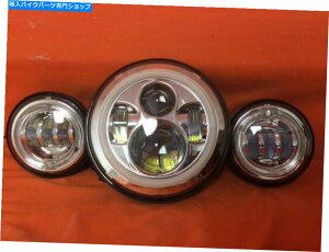 N[p[c 7 "Chrome LEDwbhCg+ 4.5"n[[̂߂̌d̃wbhCg 7" CHROME LED HEADLIGHT+ 4.5" FOG DAYMAKER HID LIGHT BULB HEADLIGHT FOR Harley