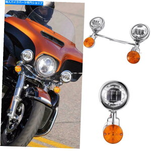 N[p[c LEDNʉߋ쓮X|bg^[M̃^[MCgSoftail LED Chrome Passing Driving Spot Turn Signal Light For Harley Davidson Softail