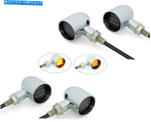N[p[c oCNLEDCWP[^ - 2×yA - x[tN - CNCA~jE Motorbike LED Indicators - 2 x PAIRS - Chrome with Black Bezel - CNC Aluminium