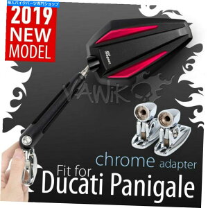 N[p[c VAWIKI[goC̐Ԃ~[ALXE}[NN[x[XDUCATI PANIGALEÃtBbg VAWiK Motorcycle Red Mirrors ACHILLES E-Mark Chrome Base fits Ducati Panigale 