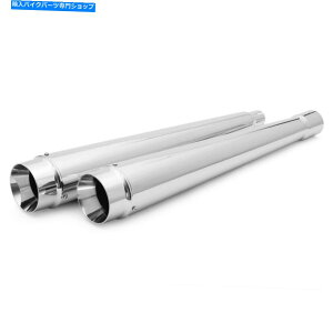 クロームパーツ 4 "クロムスリップオンマフラーデュアルエキゾーストパイプストリートロードグライドツーリング2017-21 4" Chrome Slip-On Mufflers Dual Exhaust Pipes Street Road Glide Touring 2017-21