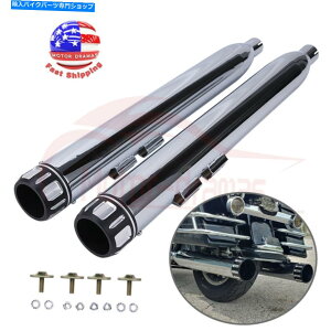 クロームパーツ 3.5 "ハーレーツーリングロードキンググライド1995-2016のためのスリップオンマフラー排気パイプ 3.5" Slip-On Mufflers Exhaust Pipes For Harley Touring Road King Glide 1995-2016