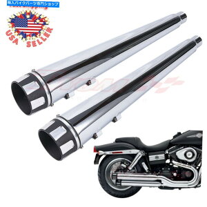 N[p[c Chrome 4 "XbvI}t[1995-2016n[[c[OobK[̂߂̔rCǂݒ Chrome 4" Slip-on Mufflers Set Exhaust Pipe For 1995-2016 Harley Touring Bagger